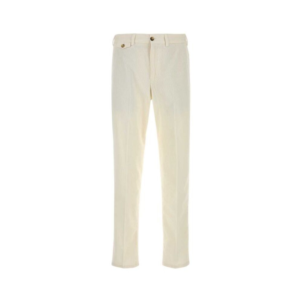Pt Torino Men Ivory Stretch Corduroy Pant
